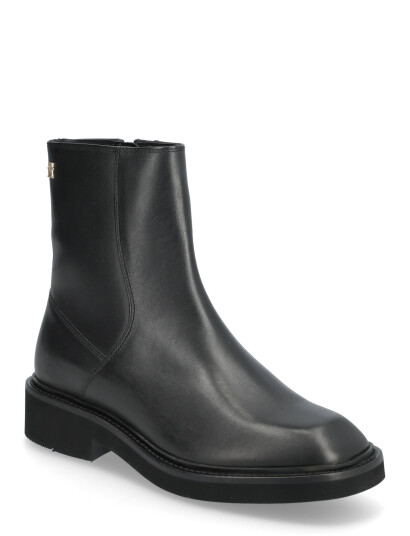 Tommy Hilfiger Th Square Toe Leather Bootie - Black - 40 Tommy Hilfiger Th Square Toe Leather Bootie - Black - 40