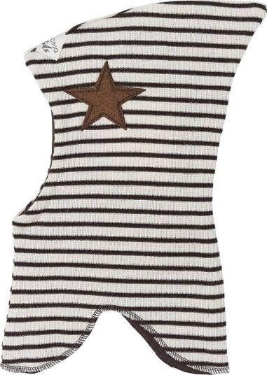 Racing Kids Stripete Ull Balaclava Med Stjerne Brown