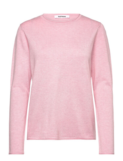 Soft Rebels Srmarla O Neck Roll Edge Knit   Pink   XS