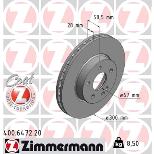 Bremseskive ZIMMERMANN 400.6472.20
