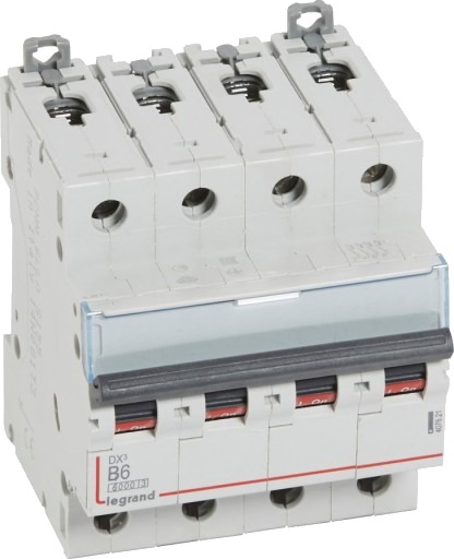 Legrand DX3 MCB automatsikring B6 4P 4M 6/10kA