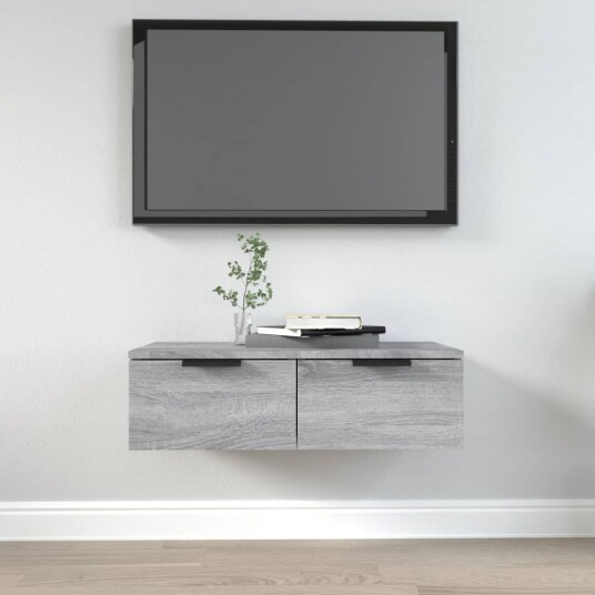 vidaXL Veggskap gr? sonoma 68x30x20 cm konstruert tre vidaXL Veggskap gr? sonoma 68x30x20 cm konstruert tre
