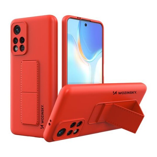 Wozinsky Kickstand Case Silicone Case with Stand Case for Xiaomi Poco M4 Pro 5G Red Wozinsky Kickstand Case Silicone Case with Stand Case for Xiaomi Poco M4 Pro 5G Red