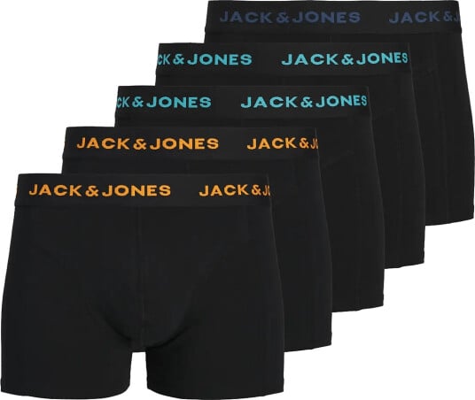 Jack & Jones Jaclad Solid Trunks 5 Pack Black L Jack & Jones Jaclad Solid Trunks 5 Pack Black L