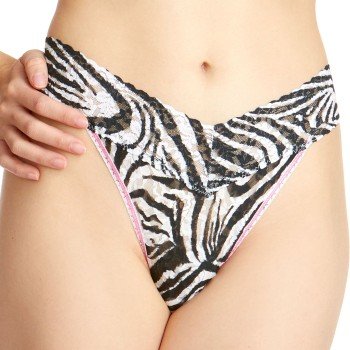 Hanky Panky Truser 2P Printed Original Rise Thong Svart/Hvit nylon One Size Dame Hanky Panky Truser 2P Printed Original Rise Thong Svart/Hvit nylon One Size Dame