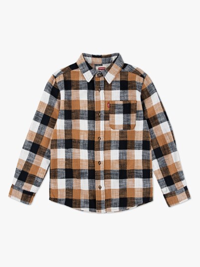Levi"s LVB Buffalo Check Flanellskjorte Jet Black 176 Levi"s LVB Buffalo Check Flanellskjorte Jet Black 176