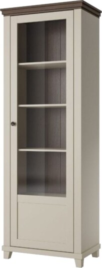 Vitrineskap Evora 1 dør høyre - Lys beige