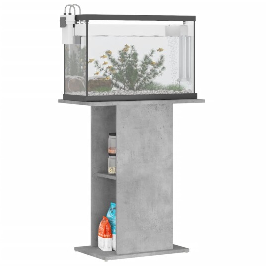 Akvariumstativ Betonggrå 60.5X36X72.5 cm Konstruert Tre