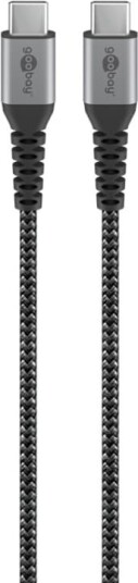 Goobay USB-C™ til USB-C™ tekstilkabel med metallkontakter 0,5 m elegant og ekstra robust tilkoblingskabel for enheter med USB-C™-port