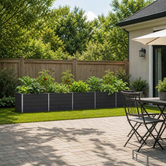 vidaXL Hevet Hagebed Antrasitt 400 x 80 x 55 cm kaldvalset stål