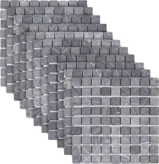 vidaXL Mosaic Fliser Grå 30 x 30 cm Marmor
