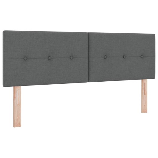 Bokseramme med Madrass Mørkegrå 140x190 cm Stoff