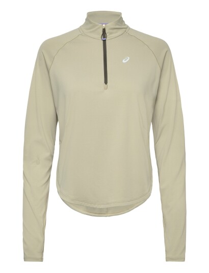 Asics Nagino Run 1/4 Zip Ls Top Khaki green XS