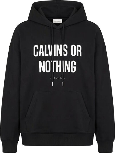 Calvin Klein Jeans Ls Prem Terry Calvins Or Nothing Black L