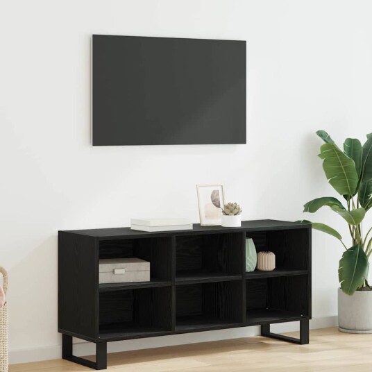 TV skap Svart Eik 103,5 x 30 x 50 cm Konstruert tre TV skap Svart Eik 103,5 x 30 x 50 cm Konstruert tre