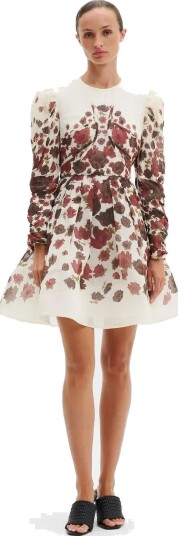 Malina Leoni Silk Blend Mini Dress Cream L Malina Leoni Silk Blend Mini Dress Cream L