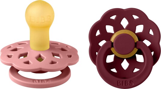 BIBS Boheme Smokk 2-Pack Lateks Str 1 Rund Dusty Pink/Elderberry