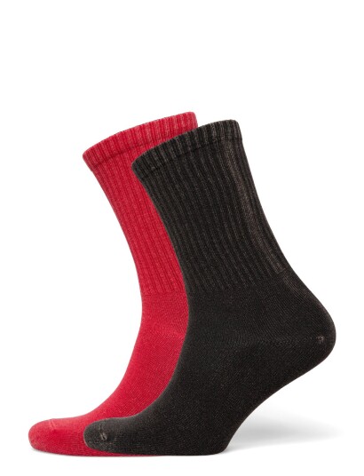 Weekday 2 Pack Washed Crew Socks Black 39 41