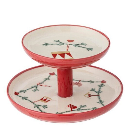 Bloomingville   Yule etasjefat 2 lag 22x13 cm julemotiv