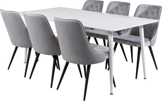 Spisegruppe Venture Home Pobbie med 6 Vera Stoler