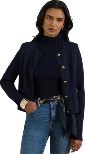 Lauren Ralph Lauren Kardigan Matte Rayon Nylon Blå Lauren Ralph Lauren Kardigan Matte Rayon Nylon Blå