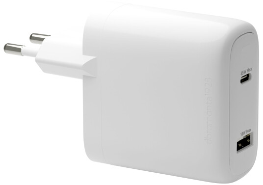 Dbramante1928 65W USB-C og USB-A vegglader Hvit - GaN lader