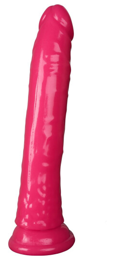 Realrock Glow in the Dark Slim Dildo med Sugekopp 20 cm - Lyserosa - Lyserosa