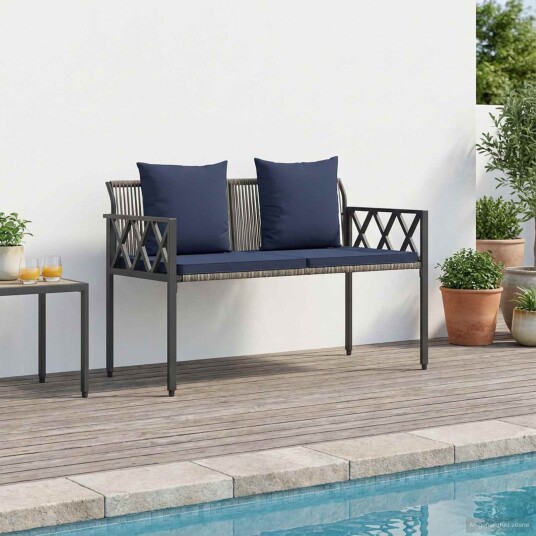 vidaXL Utebenker 2  Seater 116 x 56 x 75 cm polyrotting
