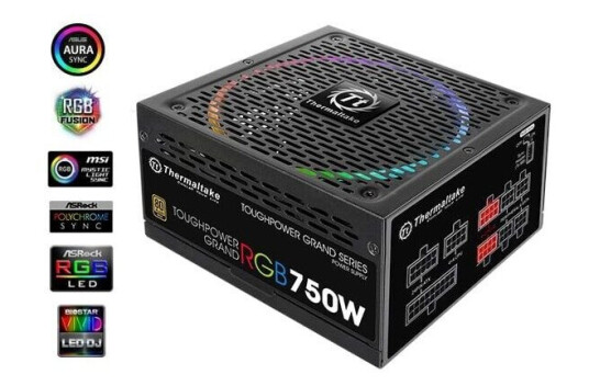 Thermaltake ToughPower Grand RGB Sync Edition 750W Strømforsyning (PSU) - 750 Watt - 140 mm - 80 Plus Gold sertifisert Thermaltake ToughPower Grand RGB Sync Edition 750W Strømforsyning (PSU) - 750 Watt - 140 mm - 80 Plus Gold sertifisert