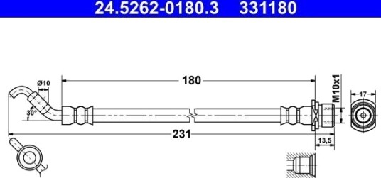 ATE 24.5262 0180.3 Bremseslange
