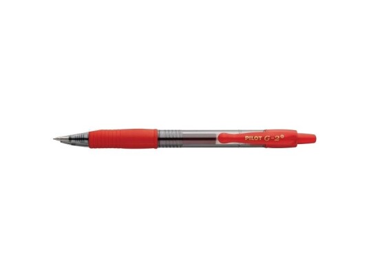 Pilot G-2 - Rulleballpenn - Permanent - Rød - Gelblekk - 0.7 Mm - Fin - Retraktil