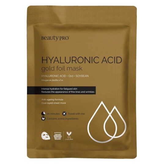 BeautyPro Hyaluronic Acid Gold Foil Mask 25ml