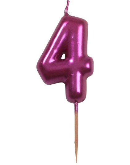 Tallet 4 Metallisk Rosa Kakelys Liten 5 cm Tallet 4 Metallisk Rosa Kakelys Liten 5 cm