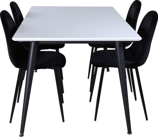Venture Home Spisegruppe Jimmy med 4 Polar spisestoler Hvit Venture Home Spisegruppe Jimmy med 4 Polar spisestoler Hvit