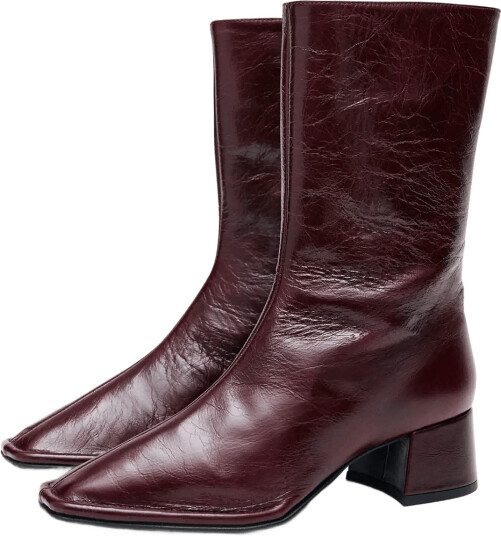ALOHAS Berlin Rift Burgundy Leather Ankle Boots - Burgundy - 37