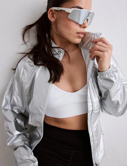 aim´n Metallic Running Jacket - Silver - XS