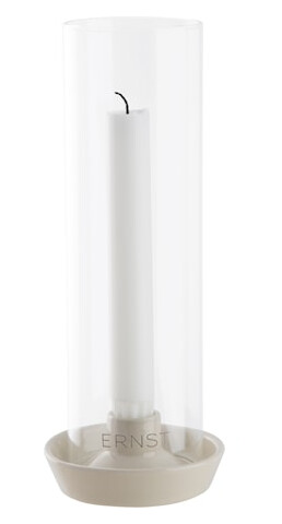 Ernst Lysestake med glass Hvit 23,5 cm - Elegant og moderne Ernst Lysestake med glass Hvit 23,5 cm - Elegant og moderne