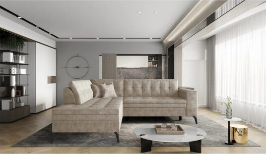 Seksjon Eltap Lanvin 260x210x93 cm Leve 18 Beige Venstre