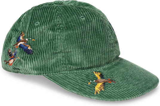 Polo Ralph Lauren Duck Embroidered Corduroy Ball Cap   Green   ONE SIZE