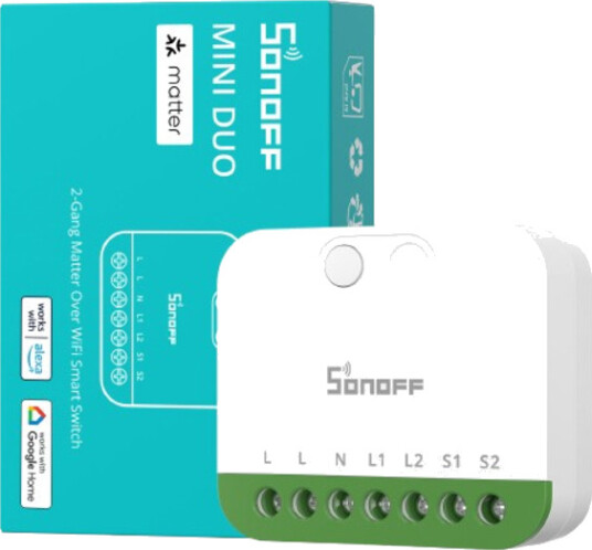 Sonoff Bryter MINI-2GS 2-Gang Matter Wi-Fi