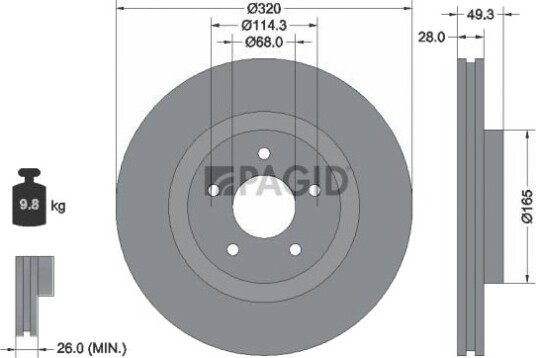 PAGID 55994NC Bremseskive PAGID 55994NC Bremseskive