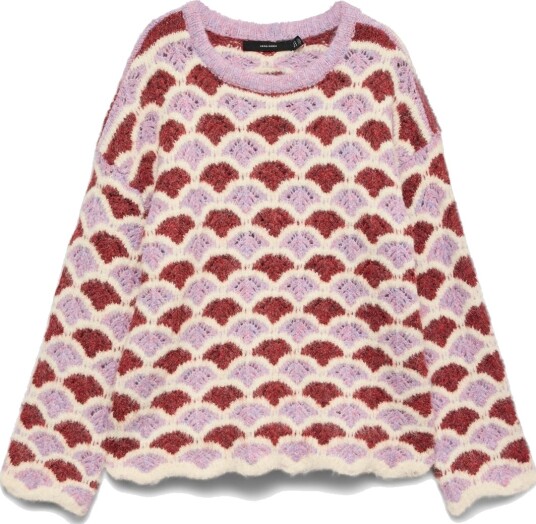 Vero Moda Annabelle Long Sleeve O-Neck Pullover Burgunder M