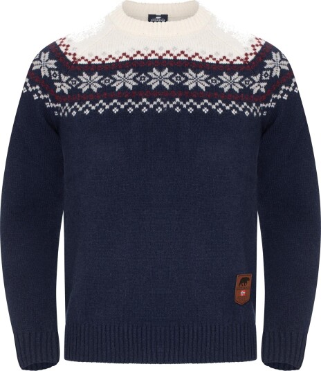 Gridarmor Men"s Snøkrystall Round Neck Ullgenser Navy Blazer/bright White 3XL Gridarmor Men"s Snøkrystall Round Neck Ullgenser Navy Blazer/bright White 3XL