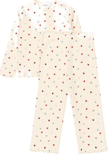 The New Pysjamas   Rib   TnstVera   Gardenia   The New   4 år (104)   2 delt nattøy Beige Blå Hvit Lilla Rosa Rød