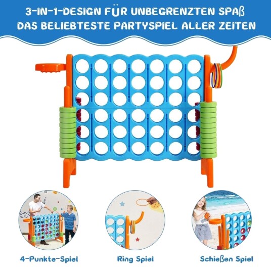 Stort 4 på rad Jumbo 4 på rad sett 84 x 33 x 79 cm Blå + oransje Stort 4 på rad Jumbo 4 på rad sett 84 x 33 x 79 cm Blå + oransje