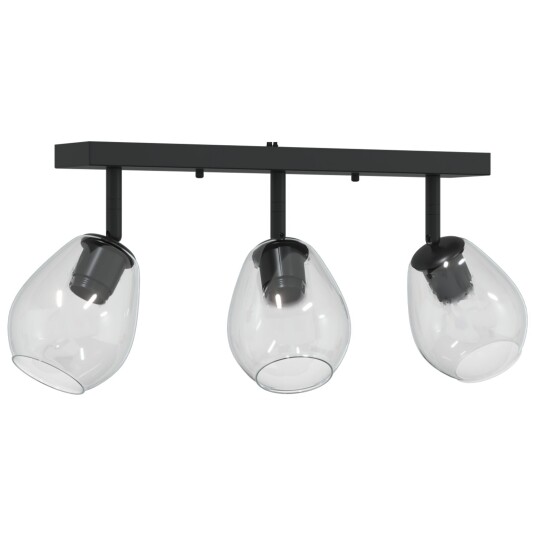  Takspot Svart 54 X 13 26cm Glass Og Metall