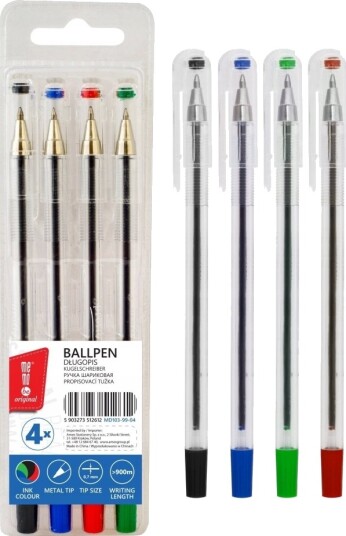 Memobe Kulepenn 0,7 Mm Kontor 4 Farger Memobe Kulepenn 0,7 Mm Kontor 4 Farger