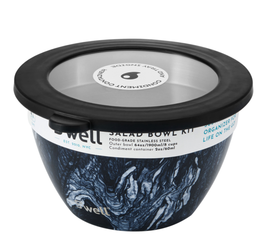 S"well Salad Bowl Kit Azurite Marble 1,9L S"well Salad Bowl Kit Azurite Marble 1,9L