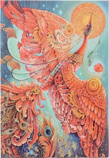 Firebird Birds of Happiness Midi Lined Hardback Journal Elastic Band Closure