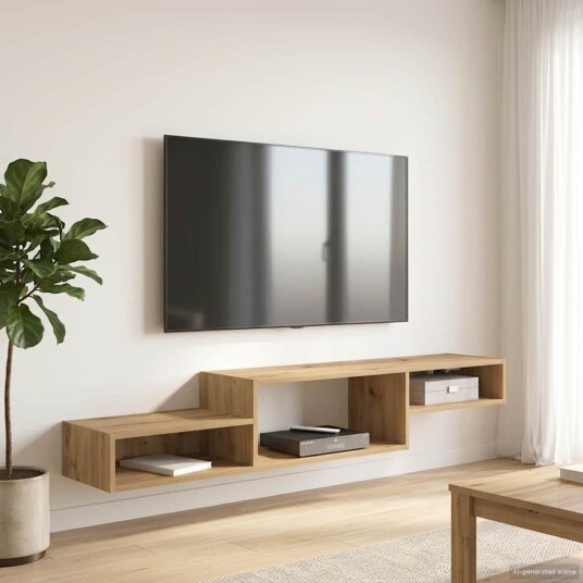 vidaXL Vegghengt TV-skap Veggmontert Artisan eik 150 x 28 x 26 cm